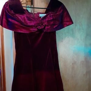 Burgandy velvet Jr. Dress